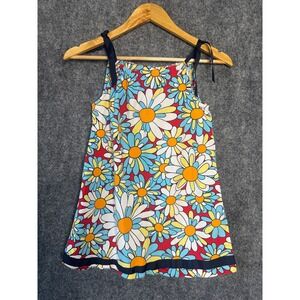 Hanna Anderson Dress Girl‎ 4/5 Colorful Daisy Floral Retro Summer Beach Vacation